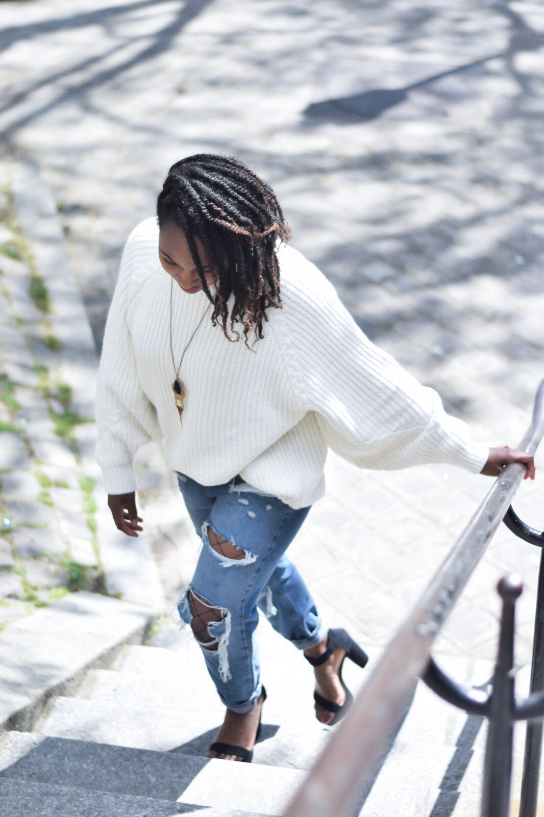 Photo DearEmma vanille + pull blanc laine